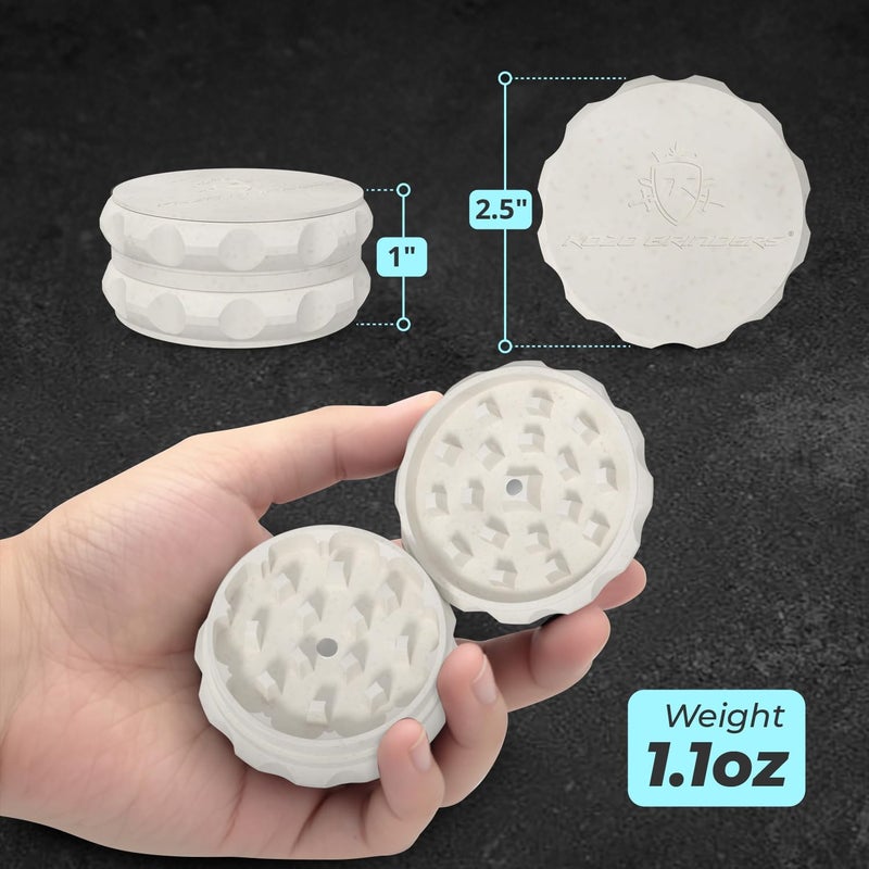 KOZO 2.5" Spice Grinder 2-Piece, Strong Grip By . (White) - Image 2